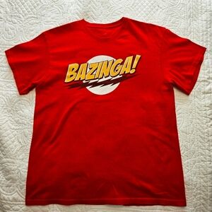GENTLY USED Big Bang Theory BAZINGA! Shirt Size Large